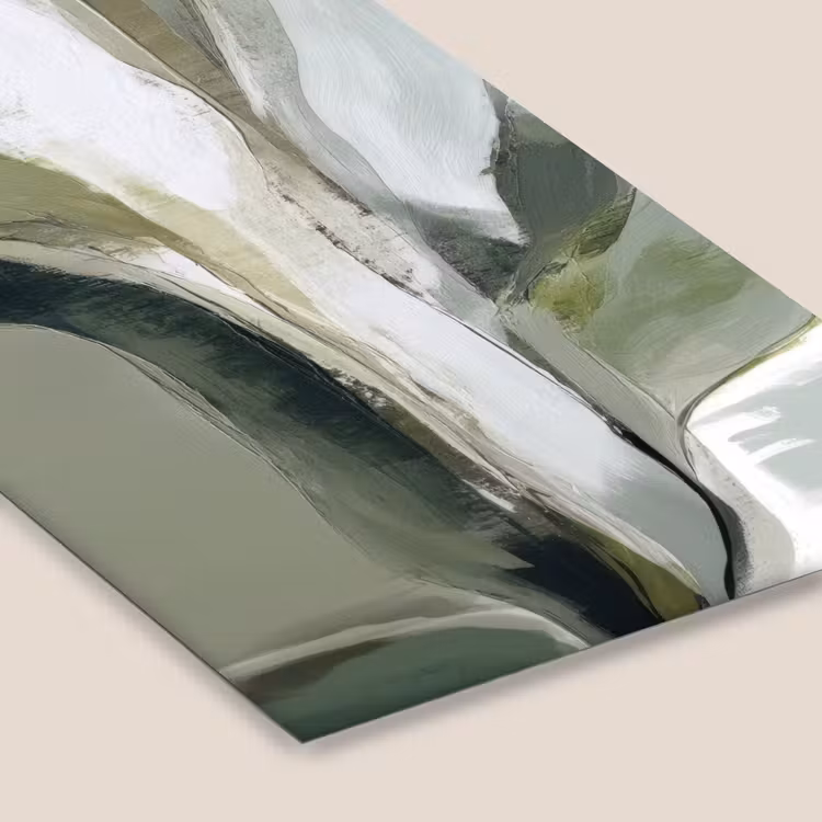 Natuur - Abstract - Groen - Penseelstreken fotolijst zwart zonder passe partout klein -zsfeer6