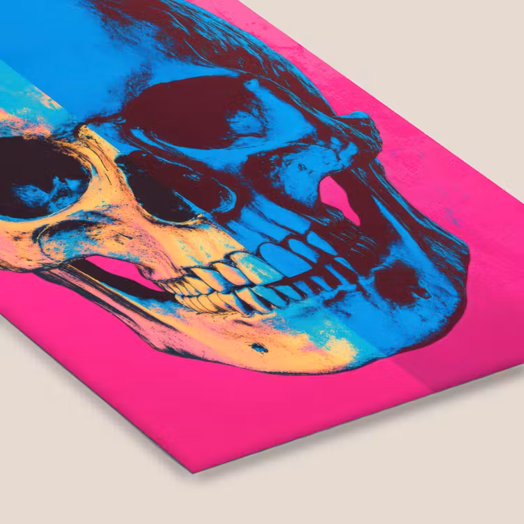 Neon - Blauw - Pop-art - Schedel fotolijst zwart zonder passe partout klein -zsfeer6