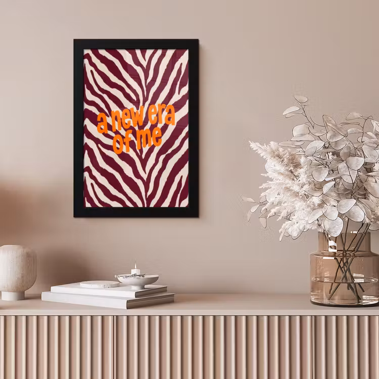 New era - Bordeaux - Zebraprint fotolijst zwart zonder passe partout klein -sfeer5