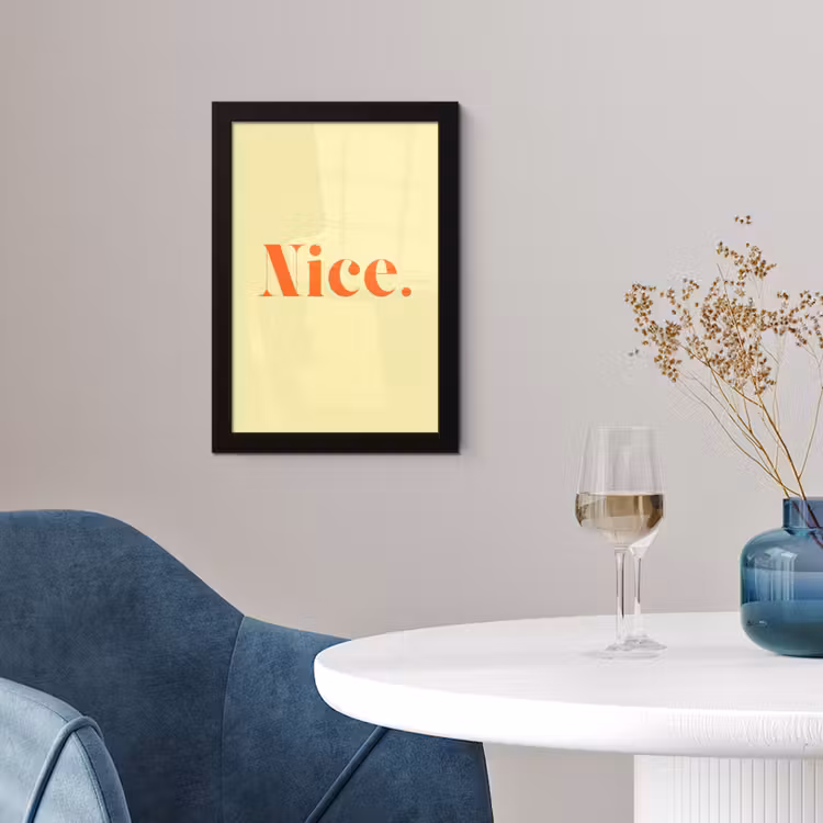 Nice - Oranje - Geel - Minimalistisch fotolijst zwart zonder passe partout klein -sfeer4