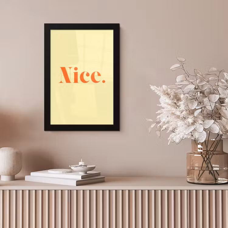 Nice - Oranje - Geel - Minimalistisch fotolijst zwart zonder passe partout klein -sfeer5