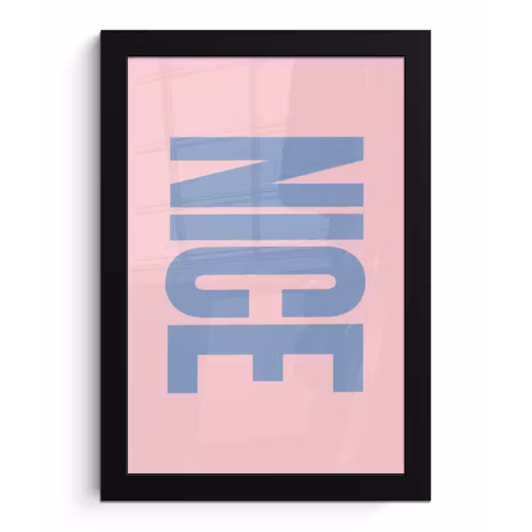 Nice - Paars - Roze fotolijst zwart zonder passe partout klein -3d