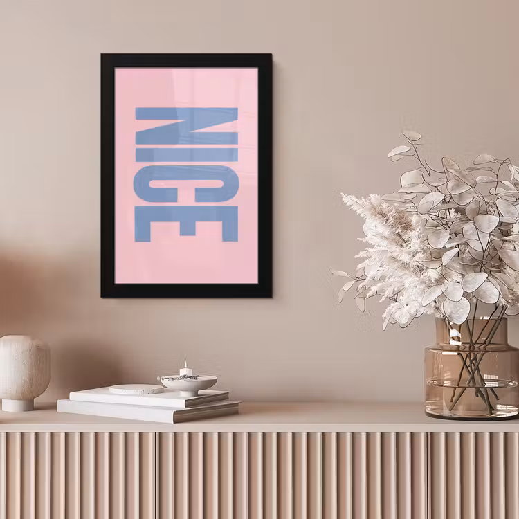 Nice - Paars - Roze fotolijst zwart zonder passe partout klein -sfeer5