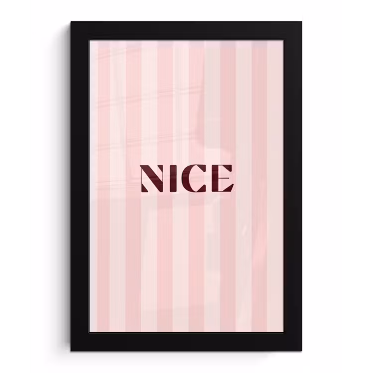 Nice - Strepen - Roze fotolijst zwart zonder passe partout klein -3d