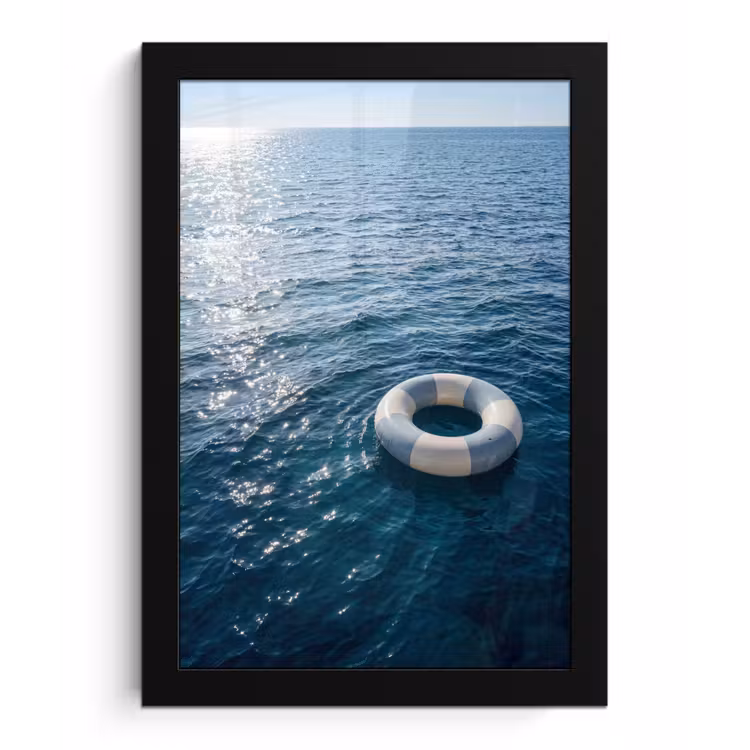 Oceaan - Zwemband - Horizon fotolijst zwart zonder passe partout klein -3d