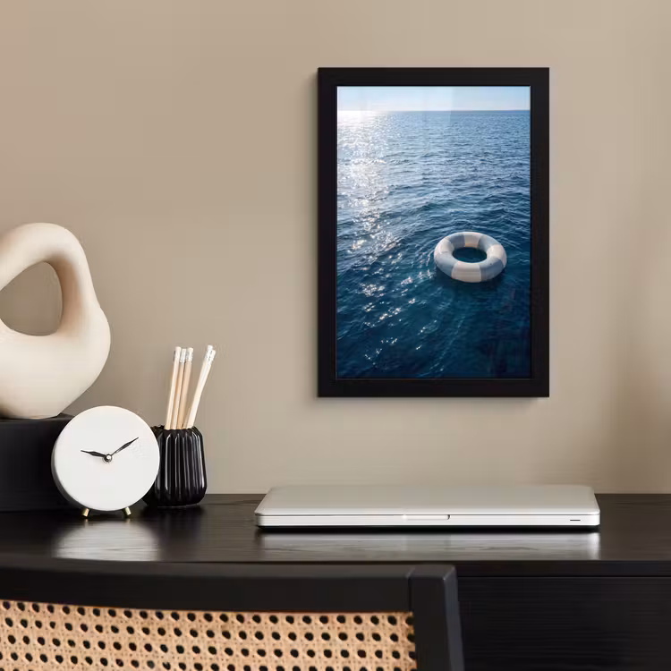 Oceaan - Zwemband - Horizon fotolijst zwart zonder passe partout klein -sfeer1