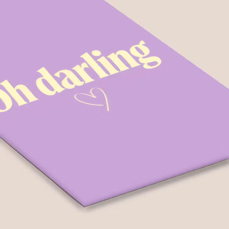 Oh darling - Hart - Paars fotolijst zwart zonder passe partout klein -zsfeer6