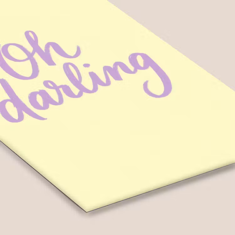 Oh darling - Geel - Hart fotolijst zwart zonder passe partout klein -zsfeer6