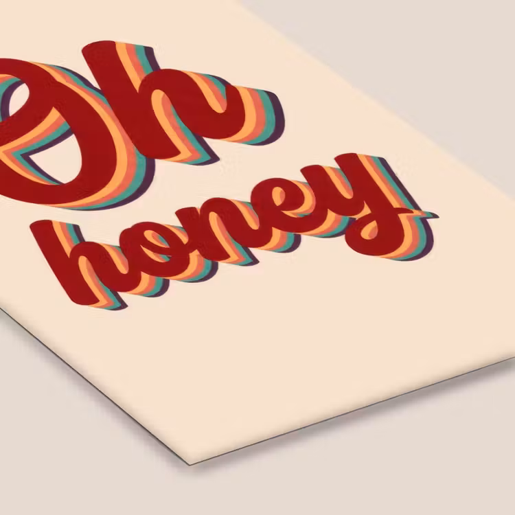 Oh honey - Rood - Schaduw fotolijst zwart zonder passe partout klein -zsfeer6