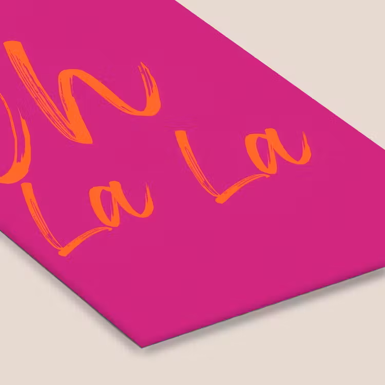 Oh la la - Oranje - Roze fotolijst zwart zonder passe partout klein -zsfeer6