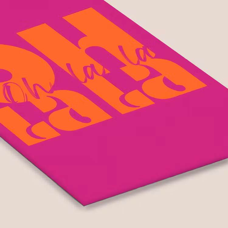Oh la la - Roze - Oranje - Gestapelde letters fotolijst zwart zonder passe partout klein -zsfeer6