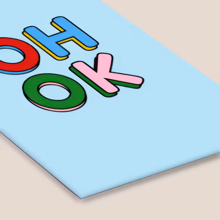 Oh ok - Blauw - Kleurrijk fotolijst zwart zonder passe partout klein -zsfeer6