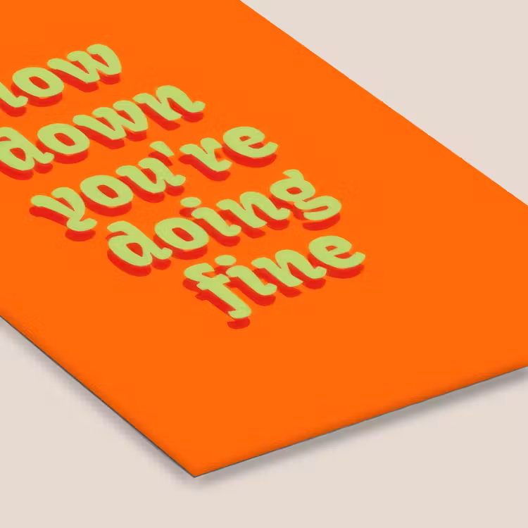 Oranje - Slow down you're doing fine - Retro fotolijst zwart zonder passe partout klein -zsfeer6