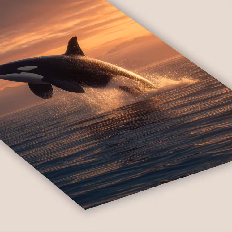 Orka - Zee - Zonsondergang fotolijst zwart zonder passe partout klein -zsfeer6