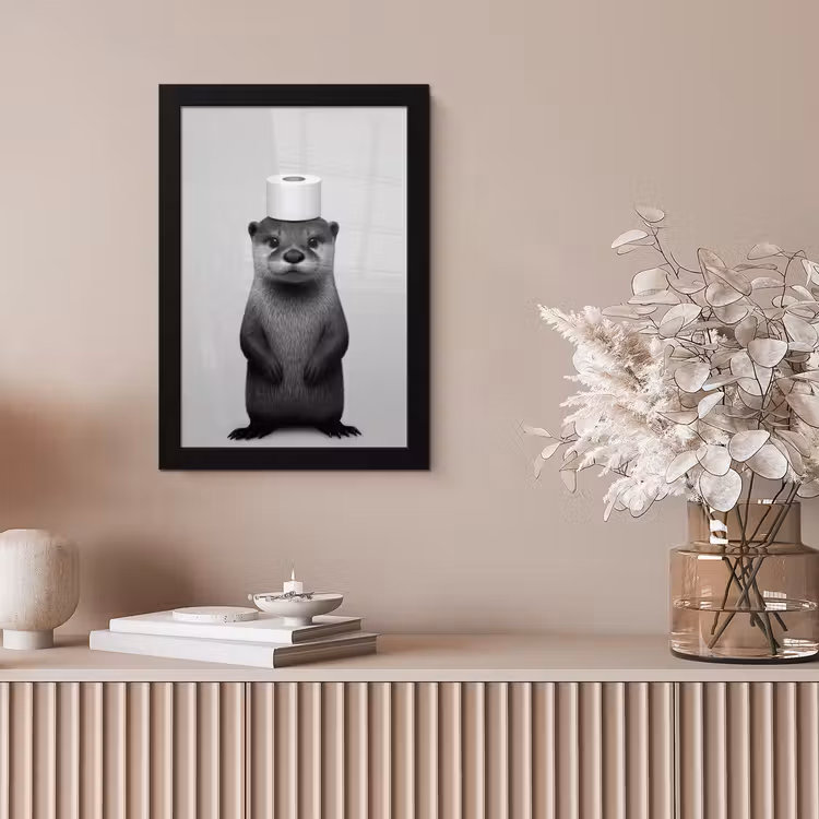Otter - WC rol - Zwart - Wit fotolijst zwart zonder passe partout klein -sfeer5