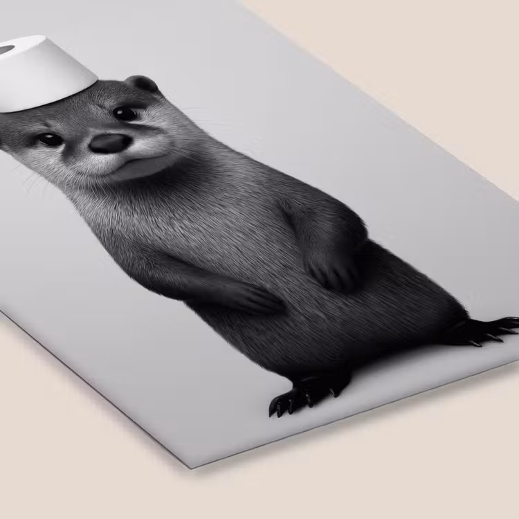 Otter - WC rol - Zwart - Wit fotolijst zwart zonder passe partout klein -zsfeer6