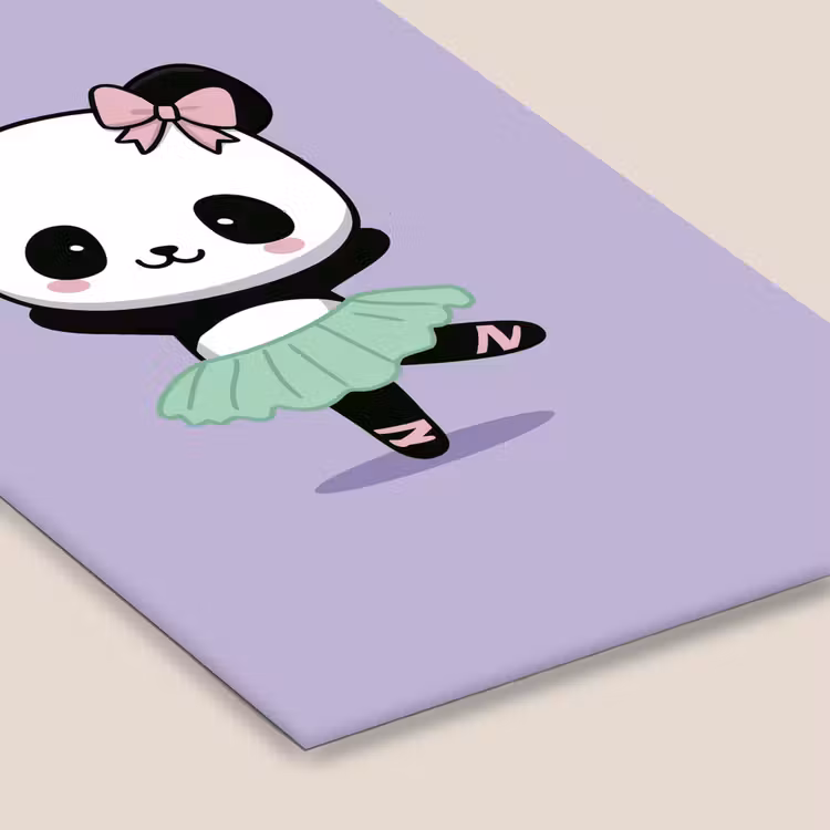 Panda - Paars - Sierlijk - Kawaii fotolijst zwart zonder passe partout klein -zsfeer6