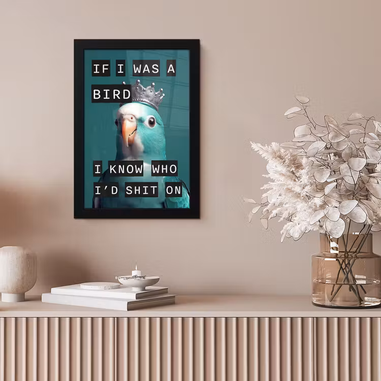 Parkiet - Turquoise - Quotes - Decoratie fotolijst zwart zonder passe partout klein -sfeer5