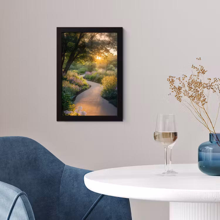 Pad - Bloemen - Park fotolijst zwart zonder passe partout klein -sfeer4