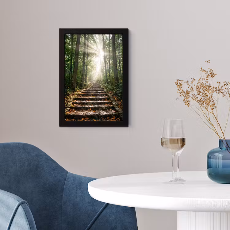 Stenen - Trap - Bos - Natuur fotolijst zwart zonder passe partout klein -sfeer4