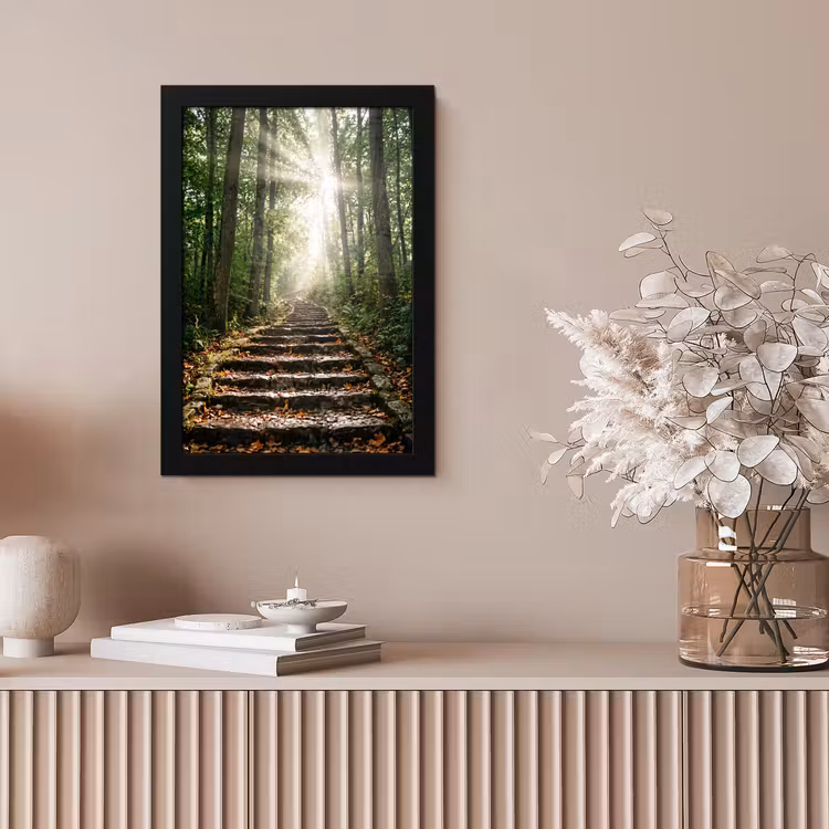 Stenen - Trap - Bos - Natuur fotolijst zwart zonder passe partout klein -sfeer5