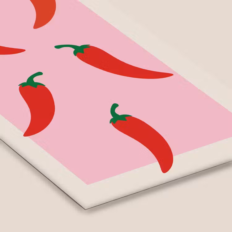 Pepers - Rood - Illustratie fotolijst zwart zonder passe partout klein -zsfeer6