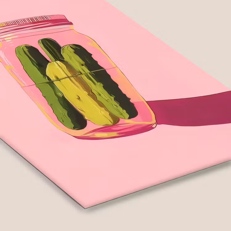 Augurken - Pot - Schaduw - Roze fotolijst zwart zonder passe partout klein -zsfeer6