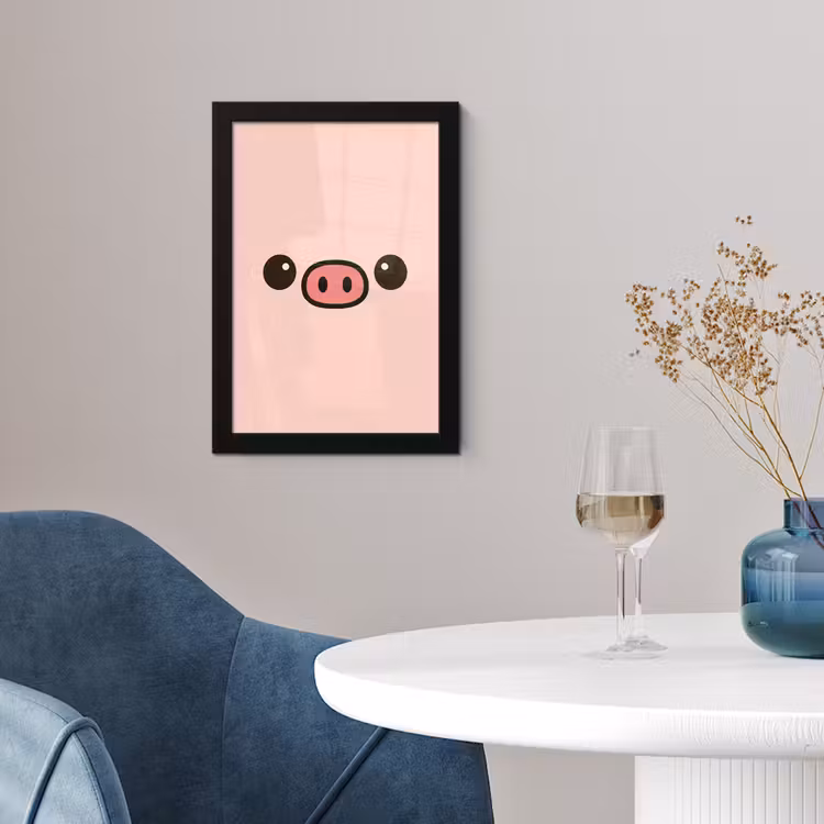 Varken - Roze - Minimalistisch fotolijst zwart zonder passe partout klein -sfeer4