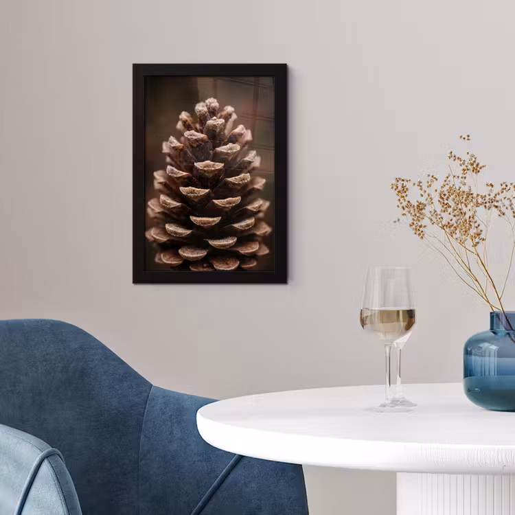 Dennenappel - Bos - Herfst - Bruin - Sfeervol fotolijst zwart zonder passe partout klein -sfeer4
