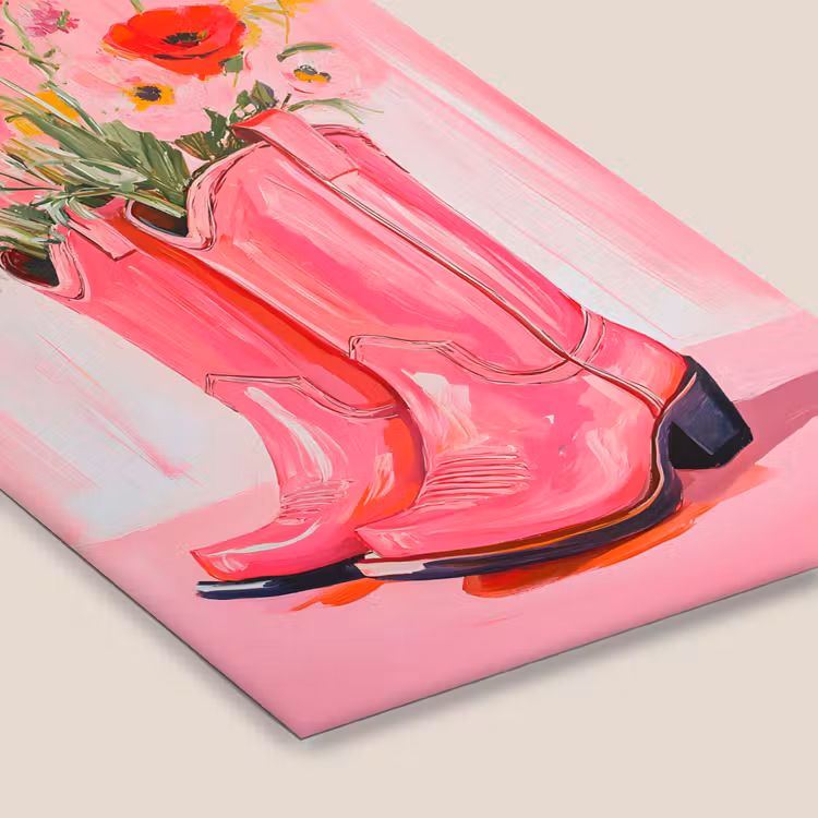 Roze - Bloemen - Cowboy fotolijst zwart zonder passe partout klein -zsfeer6