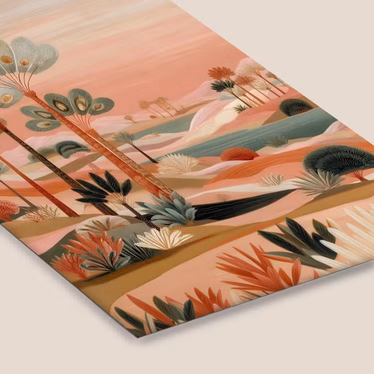 Roze landschap - Palmen - Water fotolijst zwart zonder passe partout klein -zsfeer6