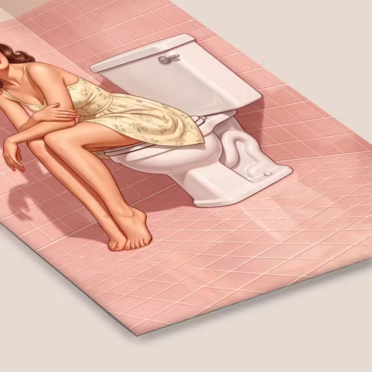 Roze - Retro - Vrouw fotolijst zwart zonder passe partout klein -zsfeer6