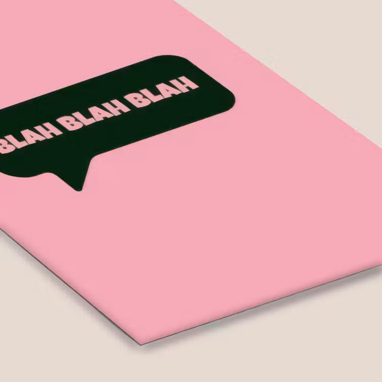 Roze - Tekstwolk - Groen - BLAH BLAH BLAH fotolijst zwart zonder passe partout klein -zsfeer6