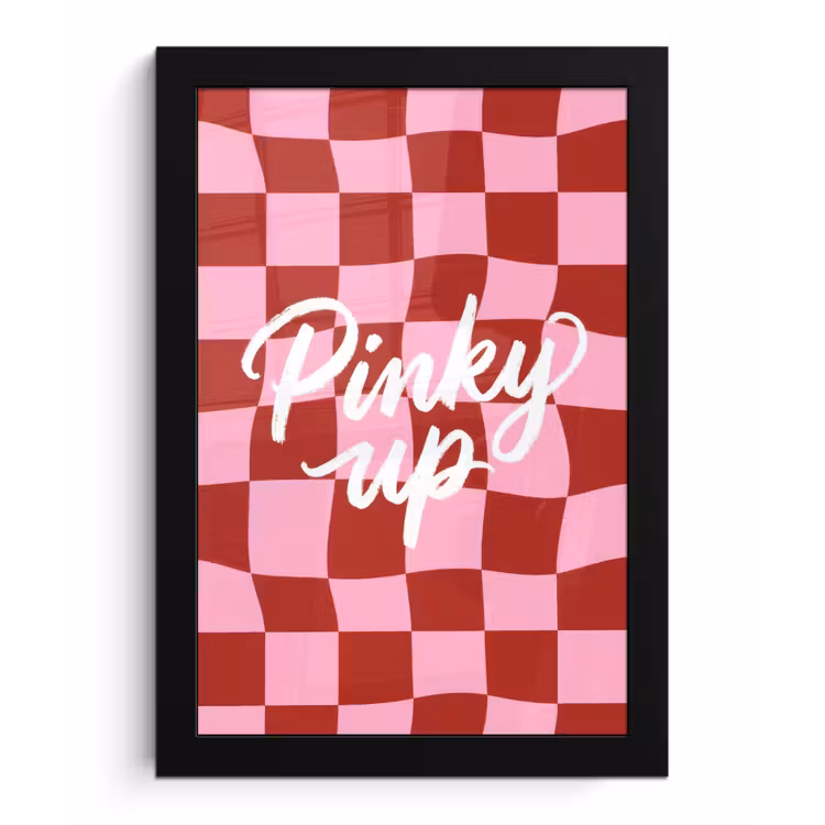 Pinky up - Geblokt - Bordeauxrood fotolijst zwart zonder passe partout klein -3d