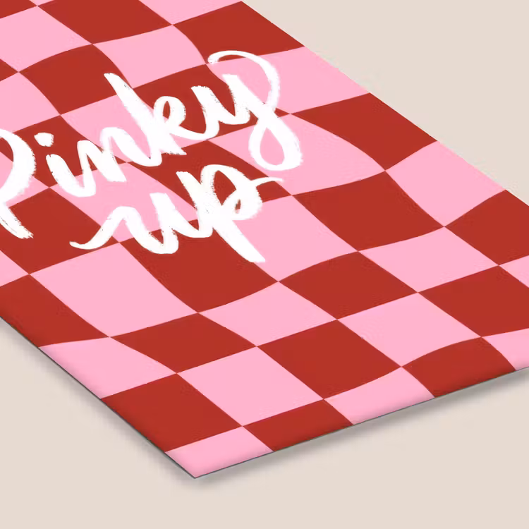 Pinky up - Geblokt - Bordeauxrood fotolijst zwart zonder passe partout klein -zsfeer6