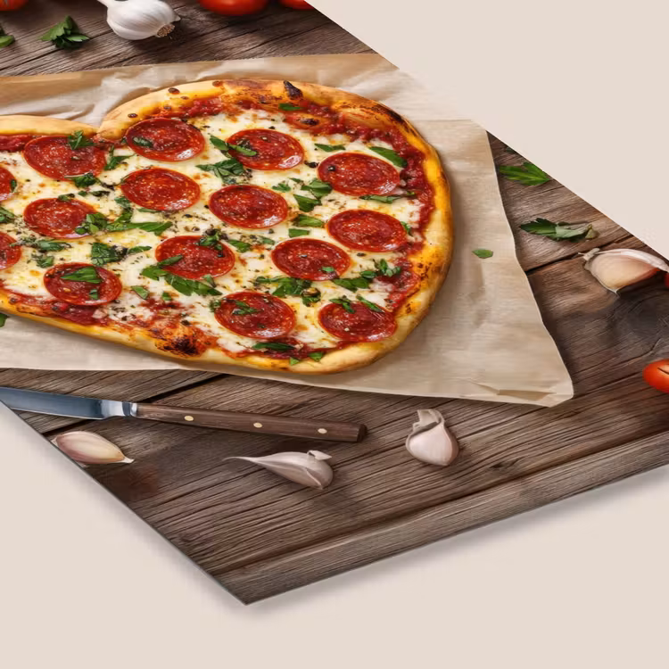 Pizza - Hart - Pepperoni - Tomaat fotolijst zwart zonder passe partout klein -zsfeer6