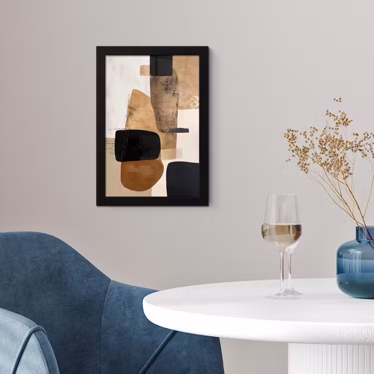 Vlakken - Abstract - Zwart - Strepen fotolijst zwart zonder passe partout klein -sfeer4