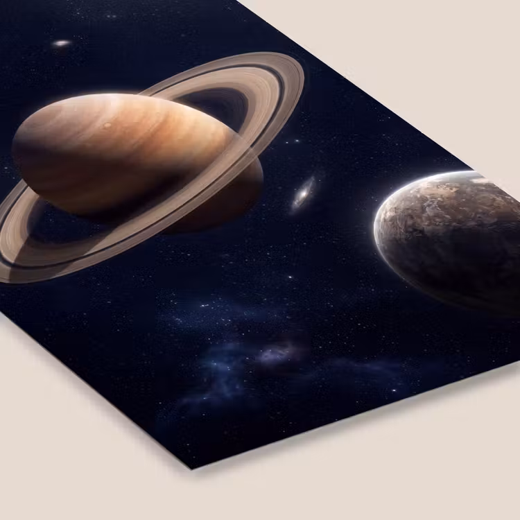 Planeten - Saturnus - Ruimte fotolijst zwart zonder passe partout klein -zsfeer6