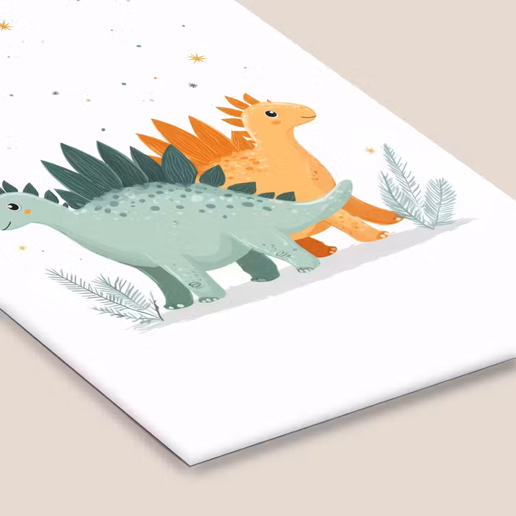 Planten - Sterren - Dinosaurussen - Oranje fotolijst zwart zonder passe partout klein -zsfeer6