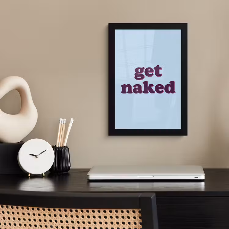 Speels - Boodschap - Blauw fotolijst zwart zonder passe partout klein -sfeer1