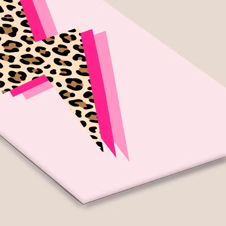 Stippen - Roze - Bliksem fotolijst zwart zonder passe partout klein -zsfeer6