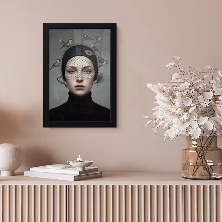 Portret - Vogels - Zwart fotolijst zwart zonder passe partout klein -sfeer5