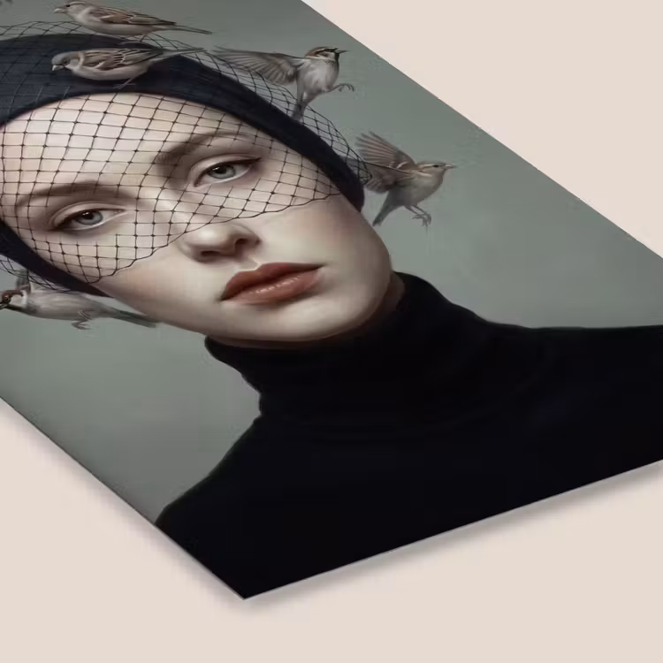 Portret - Vogels - Zwart fotolijst zwart zonder passe partout klein -zsfeer6