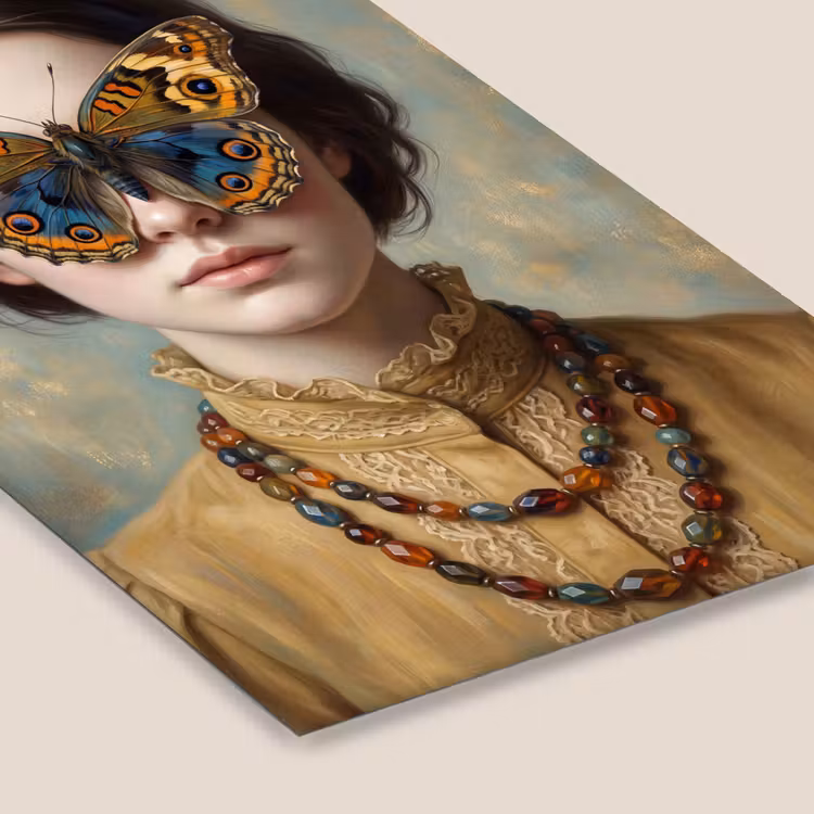 Portret - Vlinder - Kleurrijk fotolijst zwart zonder passe partout klein -zsfeer6