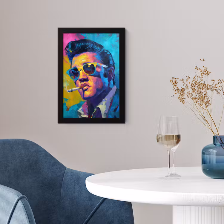 Portret - Sigaret - Kleurrijk - Bril fotolijst zwart zonder passe partout klein -sfeer4