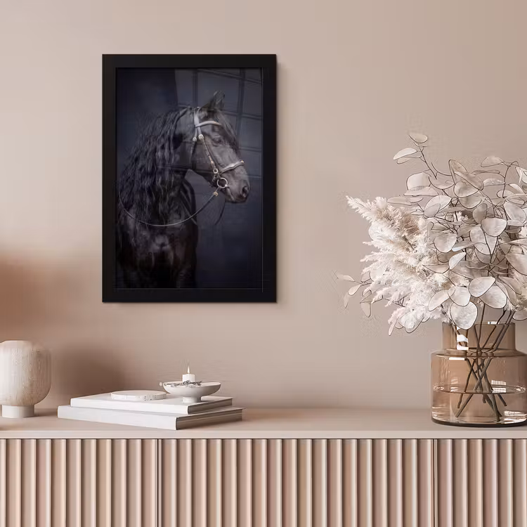 Portret - Paard - Donker fotolijst zwart zonder passe partout klein -sfeer5