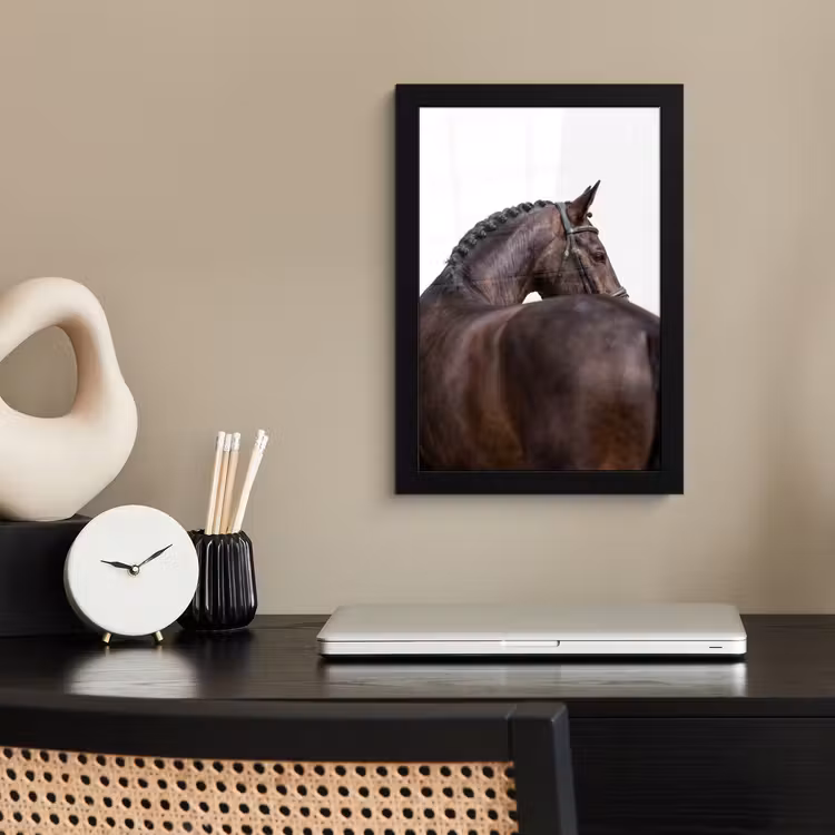 Portret - Paard - Elegant fotolijst zwart zonder passe partout klein -sfeer1