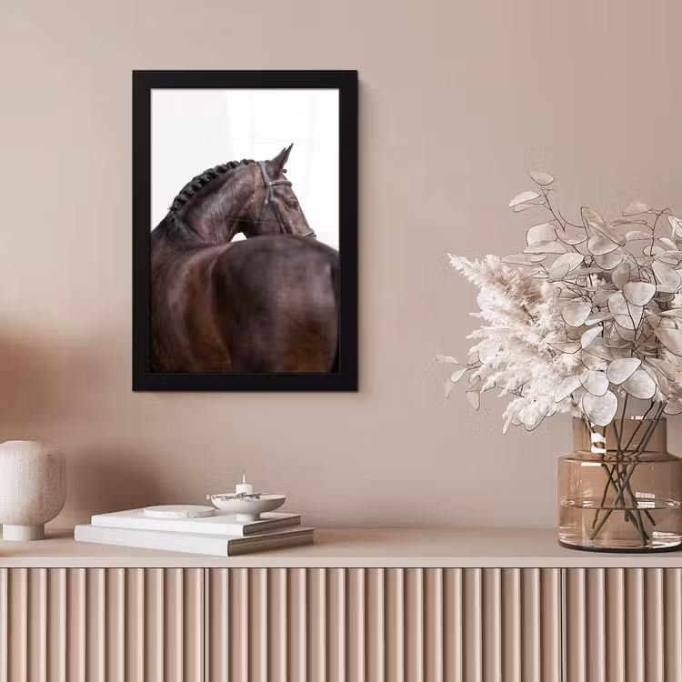 Portret - Paard - Elegant fotolijst zwart zonder passe partout klein -sfeer5