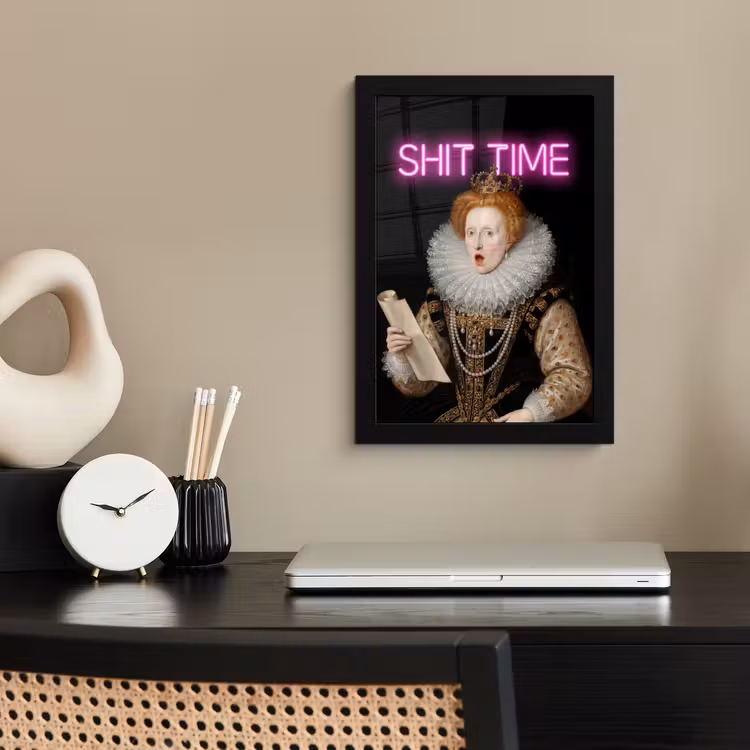 Portret - Humor - Neon fotolijst zwart zonder passe partout klein -sfeer1