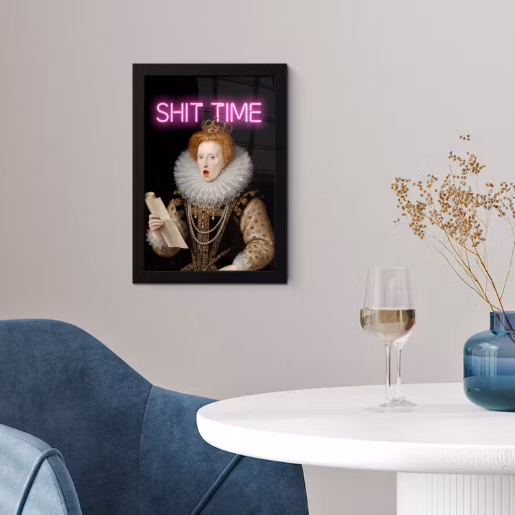 Portret - Humor - Neon fotolijst zwart zonder passe partout klein -sfeer4